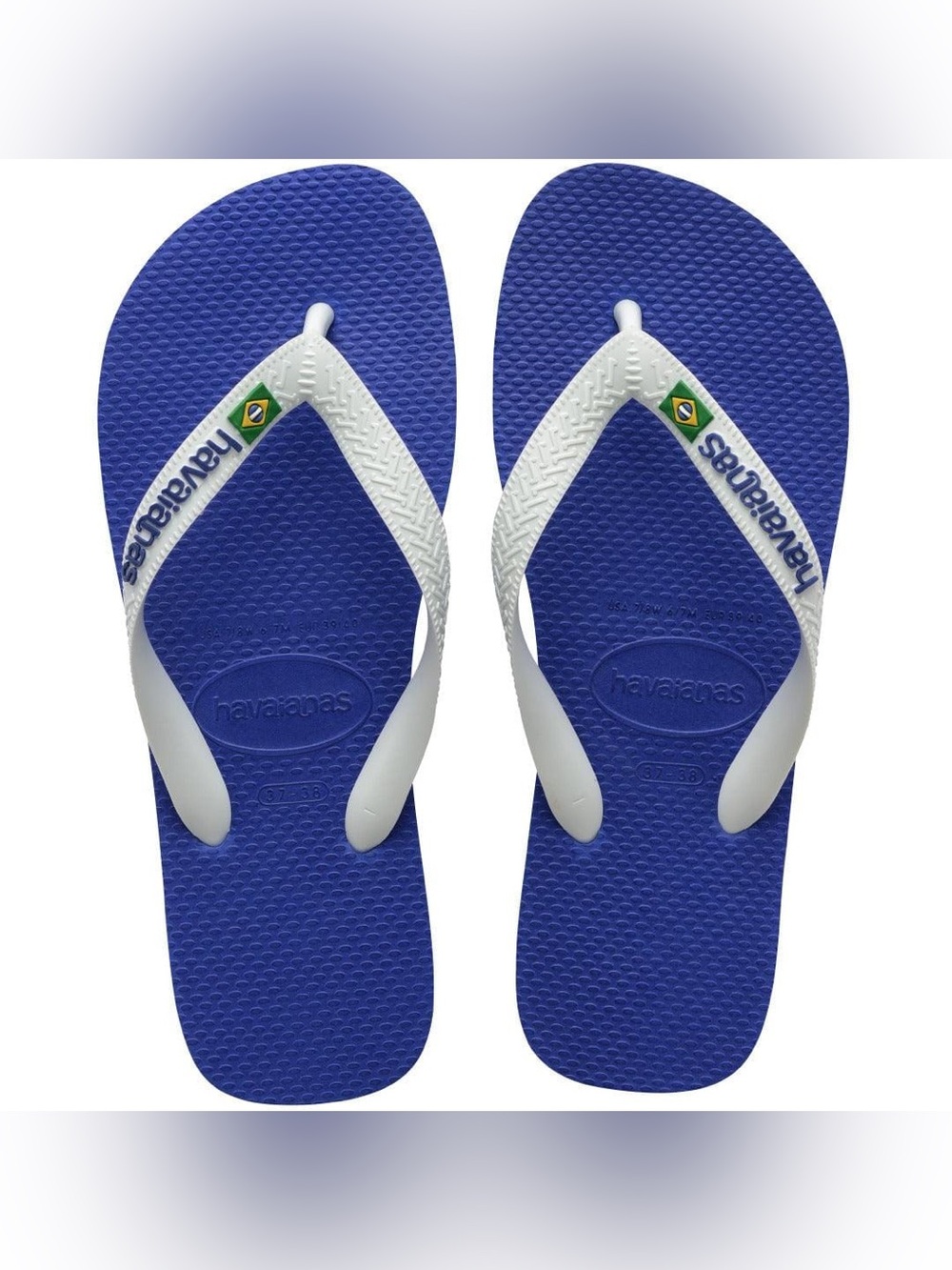 Havaianas Royal Blue Flip Flops with White Straps